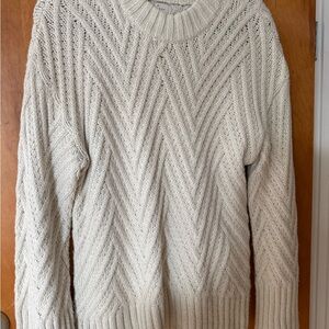 Womens Ivory Chunky Knit Sweater